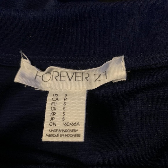 Forever 21 navy S pencil skirt with ruffle layer - Picture 3 of 16